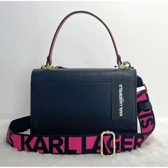 Karl Lagerfeld Paris Simone Leather Crossbody Multi Color Dots Purse Handbag NWT - Picture 7 of 13